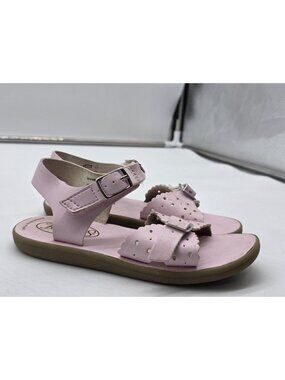 Footmates Sandals Girls Size 12 Pink Eco Ariel Scallop Buckle Casual Stains